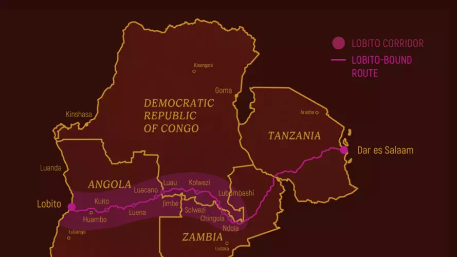 Map showing Lobito Corridor